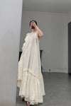 marc le bihan non-standard silk dress 25710-E21 OFF WHITE